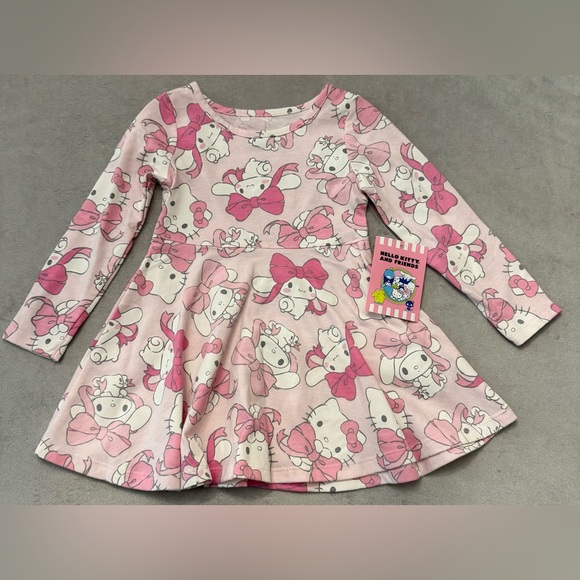 Sanrio Other - Hello Kitty & Friends Toddler Dress 2T Pink Sanrio Long Sleeve Fit Flare NWT